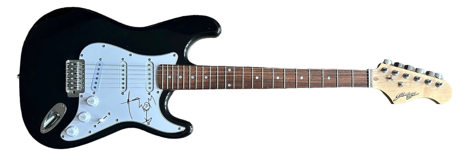 Thom Yorke Signed Electric Guitar: This lot is an electric guitar, autographed by Thom Yorke of Radiohead. Item comes with Certificate of Authenticity, guaranteeing it for a lifetime.