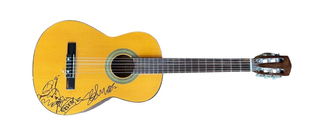 Guns N' Roses Slash Signed Acoustic Guitar: This lot is an acoustic guitar, autographed on the body by Slash of Guns N' Roses. Item is authenticated by HSA and comes with affixed HSA Tamper-Proof hologram with interactive QR code, containing it