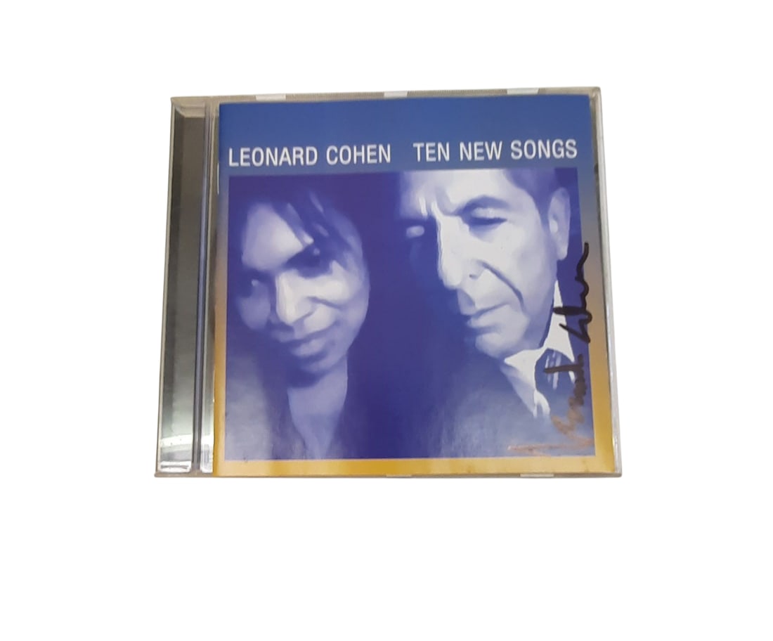 Leonard Cohen Signed CD: This lot is a signed CD (Ten New Songs), autographed on the front of the CD sleeve by Leonard Cohen. Item comes with third-party authentication and affixed tamper-proof holographic QR sticker leading