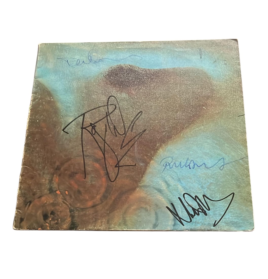 Pink Floyd Signed Vinyl LP: This lot is a vinyl LP (Meddle), autographed on the front of the vinyl cover by Roger Waters, Nick Mason, Richard Wright and David Gilmour of Pink Floyd. Item comes with third-party authentication and
