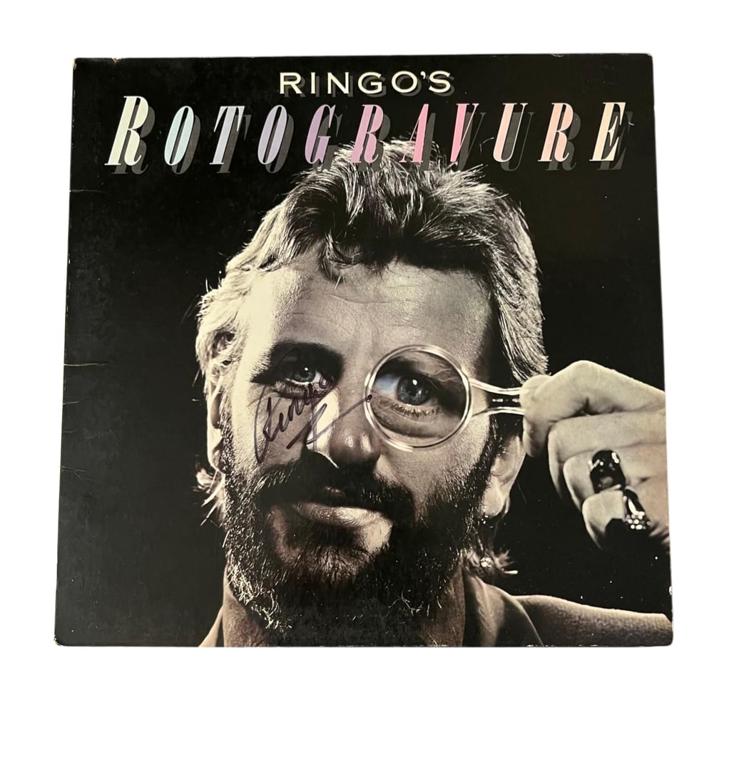 Ringo Starr Signed 12" LP: This lot is a 12" LP (Rotogravure), autographed on the front of the vinyl cover by Ringo Starr. Item comes with third-party authentication and affixed tamper-proof holographic QR sticker leading to it
