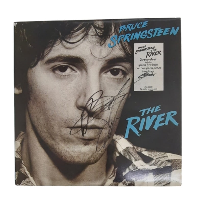 Bruce Springsteen Signed Vinyl LP: This lot is a vinyl LP (The River) autographed by Bruce Springsteen. Item comes with third-party authentication and affixed tamper-proof holographic QR sticker leading to item details and scoring.