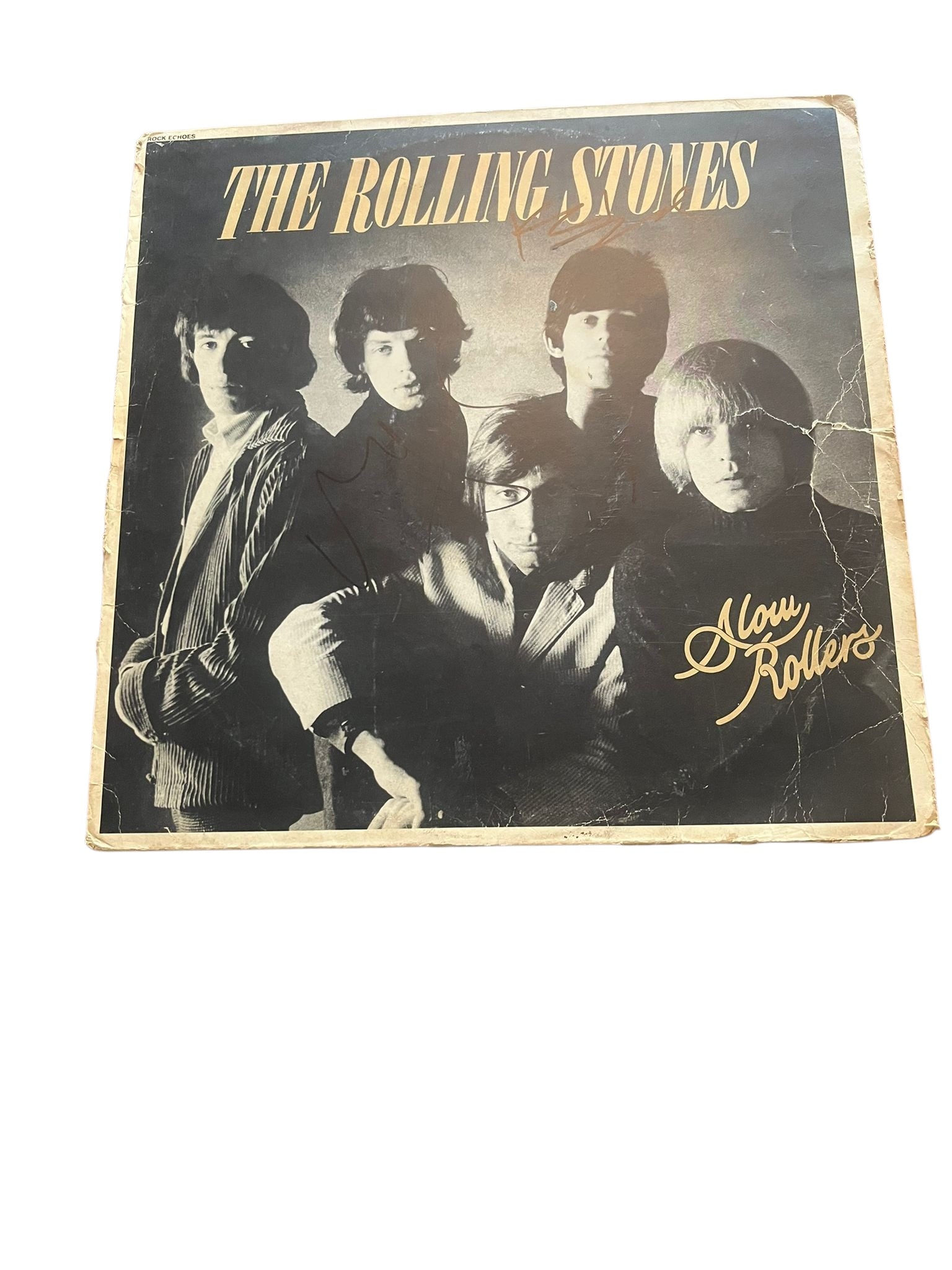 The Rolling Stones Signed Vinyl LP: This lot is a vinyl LP (Slow Rollers), autographed on the front of the vinyl cover by Mick Jagger and Keith Richards of The Rolling Stones. Item comes with third-party authentication and affixed tampe