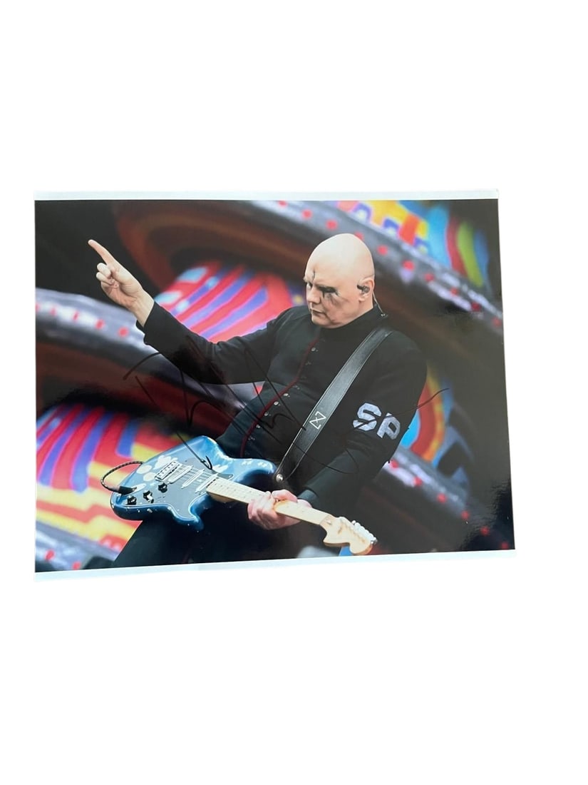 Smashing Pumpkins Billy Corgan Signed Photograph: This lot is a 10x8" photograph, autographed by Billy Corgan of Smashing Pumpkins. Item comes with third-party authentication and affixed tamper-proof holographic QR sticker leading to item details and