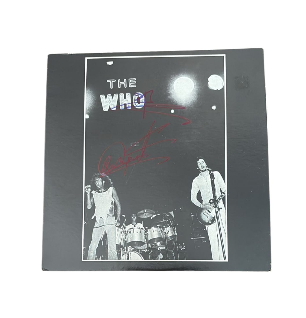 The Who Signed Vinyl LP: This lot is a vinyl LP (The Who Live), autographed on the front of the vinyl cover by Pete Townshend and Roger Daltrey of The Who. Item comes with third-party authentication and affixed tamper-proof h