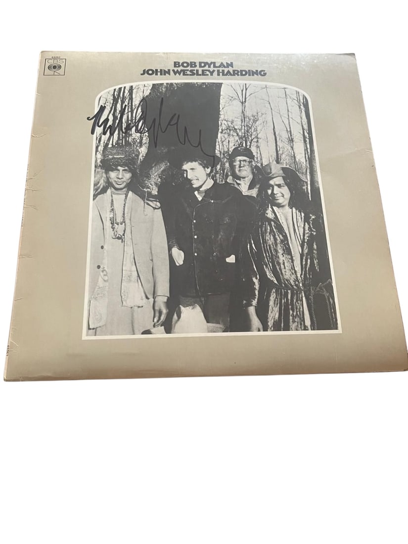 Bob Dylan Signed Vinyl LP: This lot is a vinyl LP (John Wesley Harding), autographed on the front of the vinyl cover by Bob Dylan. Item comes with third-party authentication and affixed tamper-proof holographic QR sticker leadi