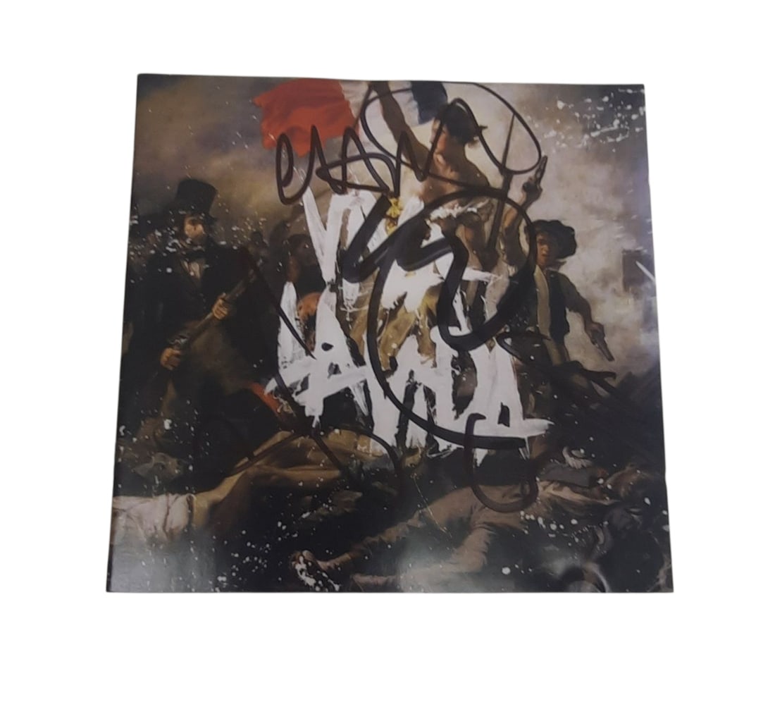 Coldplay Signed CD Sleeve: This lot is a CD Sleeve only (Viva La Vida), autographed on the front cover by Chris Martin, Guy Berryman, Jonny Buckland and Will Champion of Coldplay. Item comes with third-party authentication and