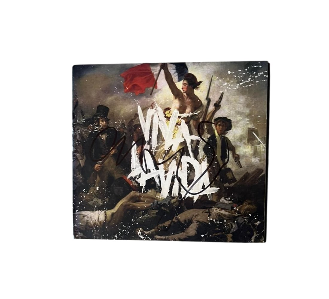 Chris Martin Coldplay Signed CD: This lot is a CD (Viva La Vida), autographed on the front of the CD sleeve by Chris Martin of Coldplay. Item comes with third-party authentication and affixed tamper-proof holographic QR sticker leadi