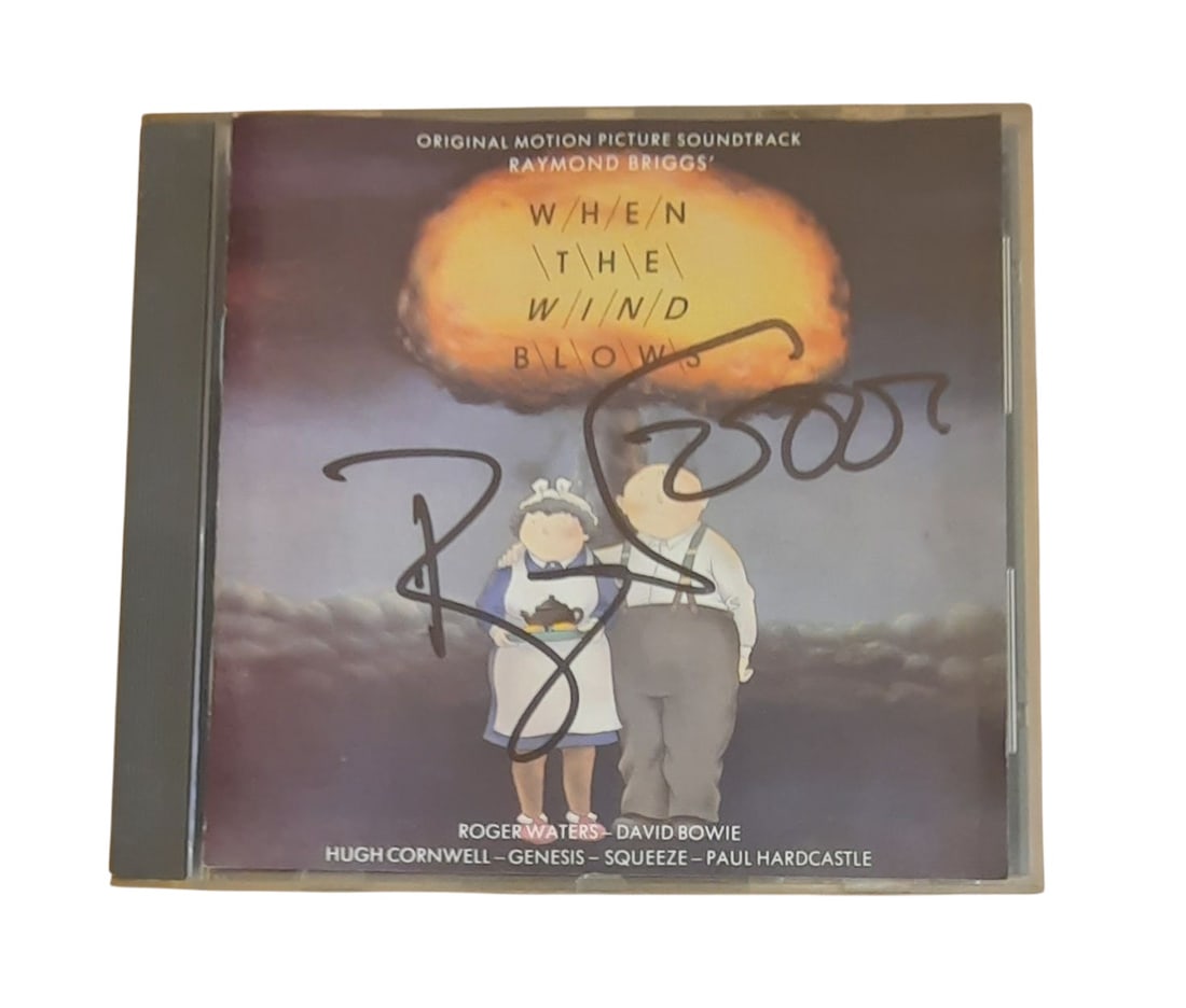 David Bowie Signed CD: This lot is a CD (Original Motion Picture Soundtrack Raymond Briggs - When The Wind Blows), autographed on the front of the CD sleeve by David Bowie. Item comes with third-party authentication and aff