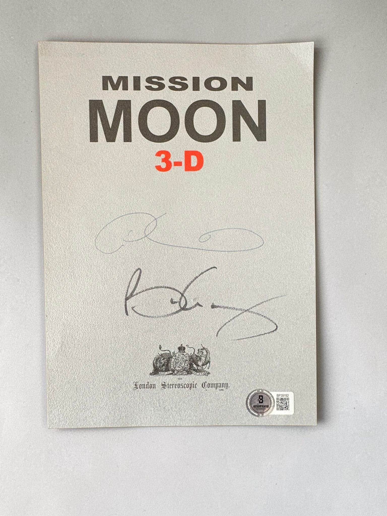 Brian May Queen And David J. Eicher Signed Mission Moon 3d Book Plate Beckett BAS Authenticated (1 of 2)