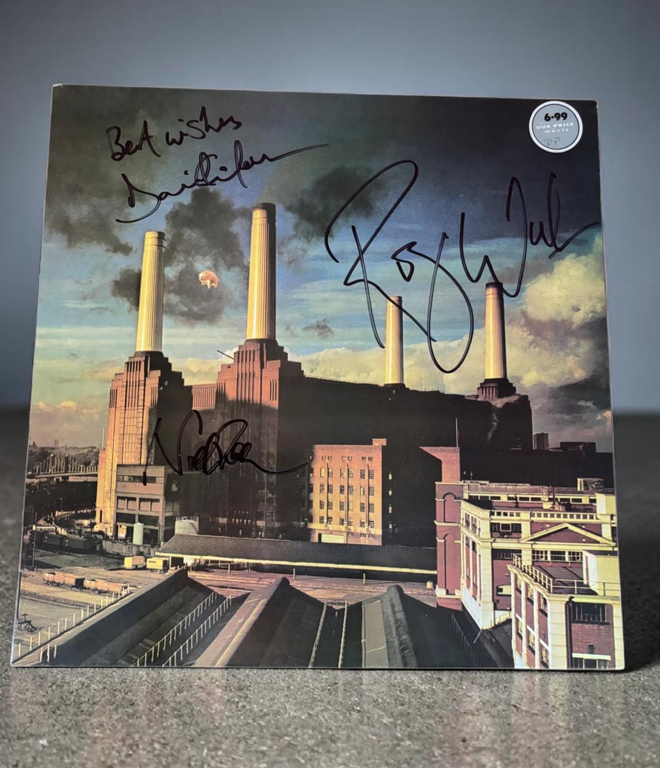 Pink Floyd Signed Vinyl LP: This lot is a vinyl LP (Animals), autographed by David Gilmour, Roger Waters and Nick Mason of Pink Floyd. Item comes with third party authentication including interactive QR code, item details and