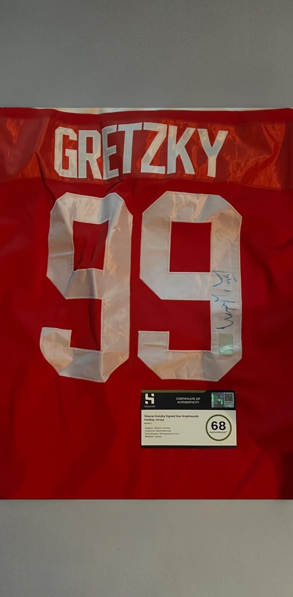 Wayne Gretzky Signed Sault St Marie Greyhound Jersey (1 of 3)