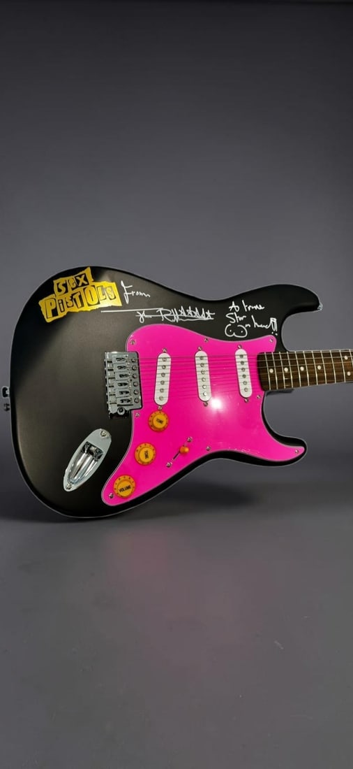 Johnny Rotten The Sex Pistols Signed Electric Fender Squier Guitar (1 of 4)