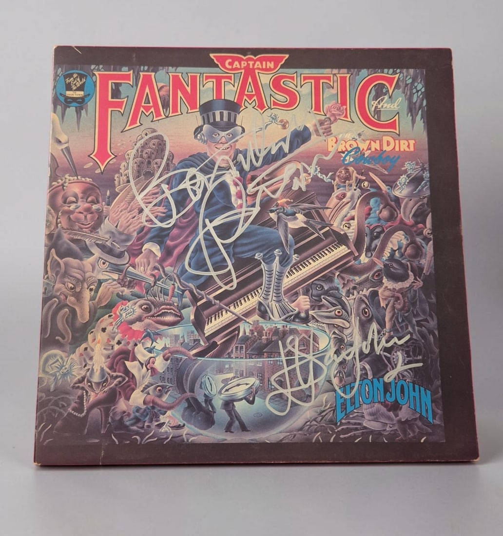 Elton John And Bernie Taupin Signed Captain Fantastic And The BrownDirt Cowboy Vinyl LP (1 of 1)