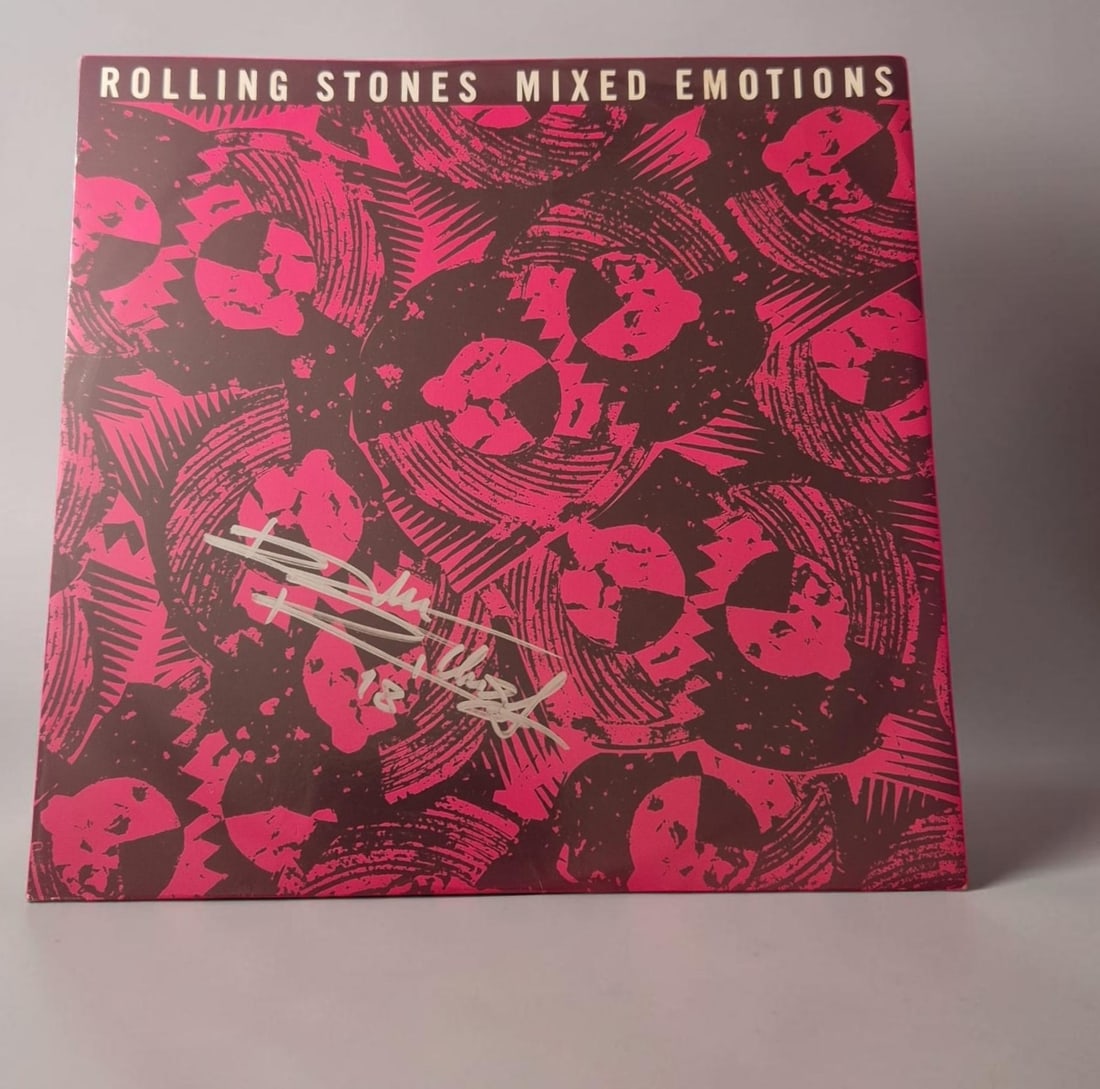 Keith Richards The Rolling Stones Mixed Emotions Signed Vinyl LP (1 of 1)