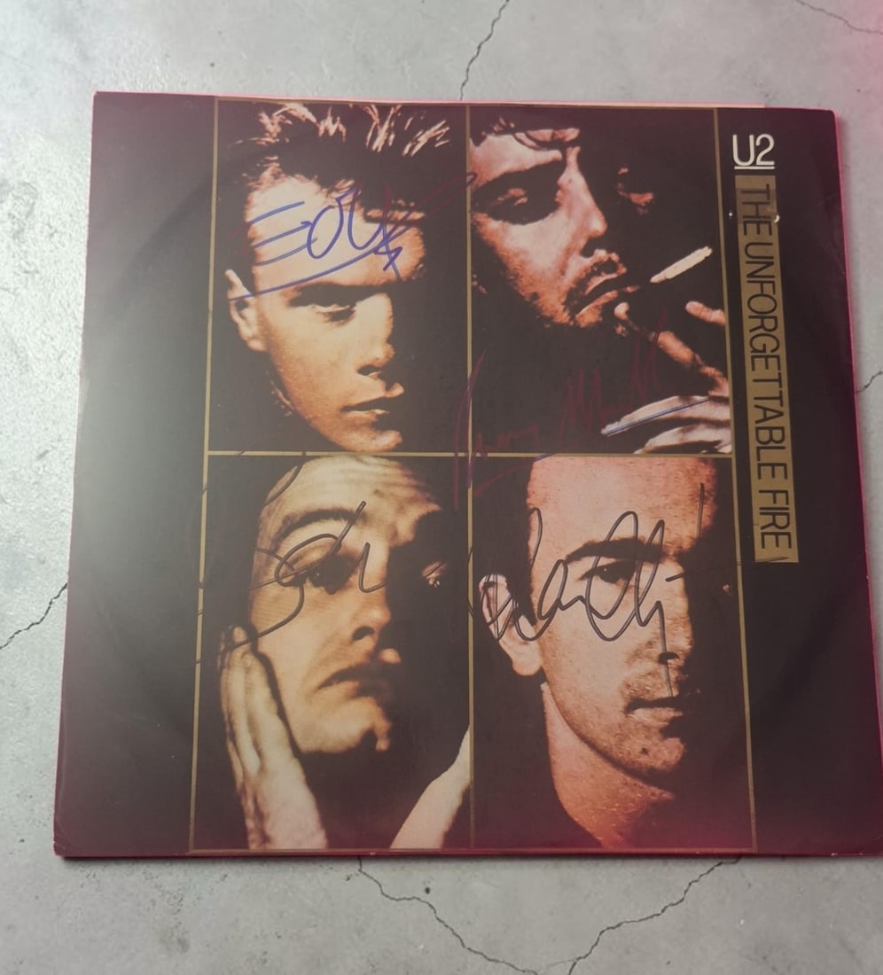 U2 The Unforgettable Fire Fully Signed 12" Vinyl (1 of 1)