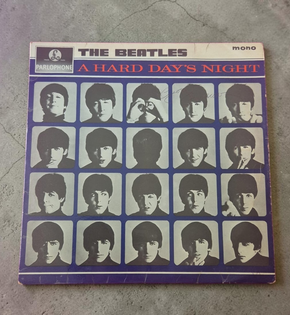 George Harrison The Beatles A Hard Day's Night Signed Vinyl LP (1 of 4)