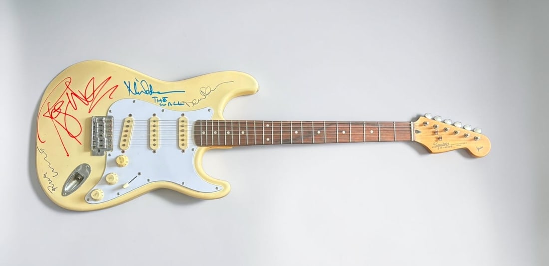 Pink Floyd Signed Electric Fender Squier Guitar (1 of 2)