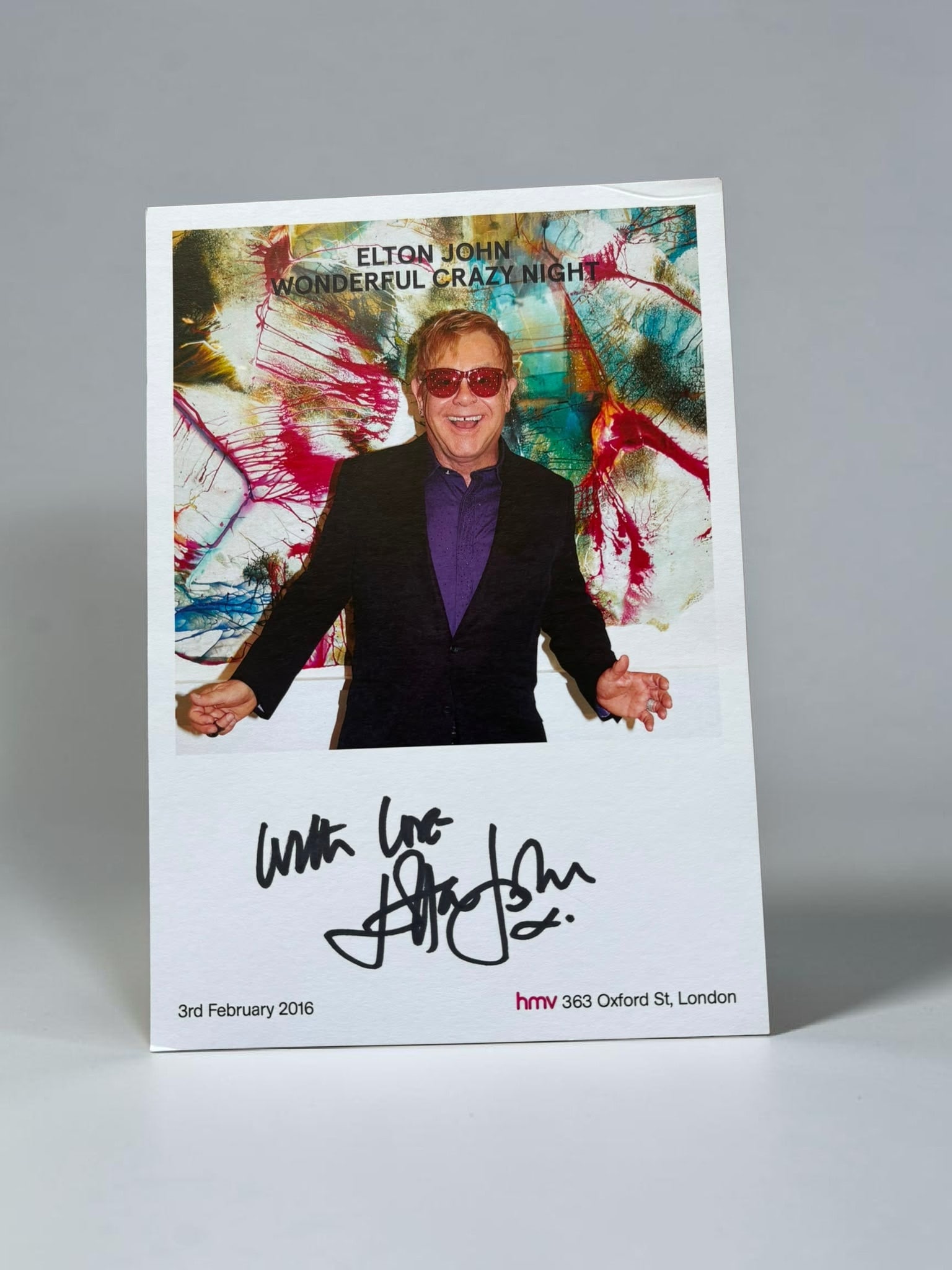 Elton John Signed Official HMV Art Card (1 of 1)