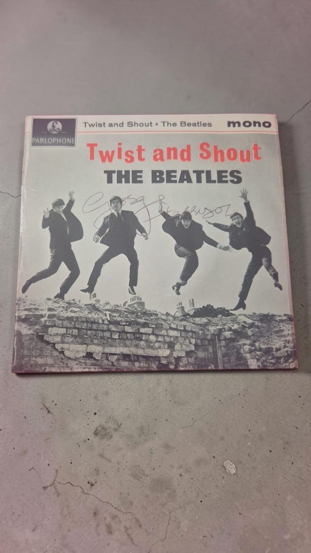George Harrison The Beatles Twist And Shout Signed Vinyl 45: This lot is a vinyl 45 (Twist And Shout), autographed by George Harrison of The Beatles. If you wish to upgrade to a third party authentication with holographic QR code and item scoring, an additional