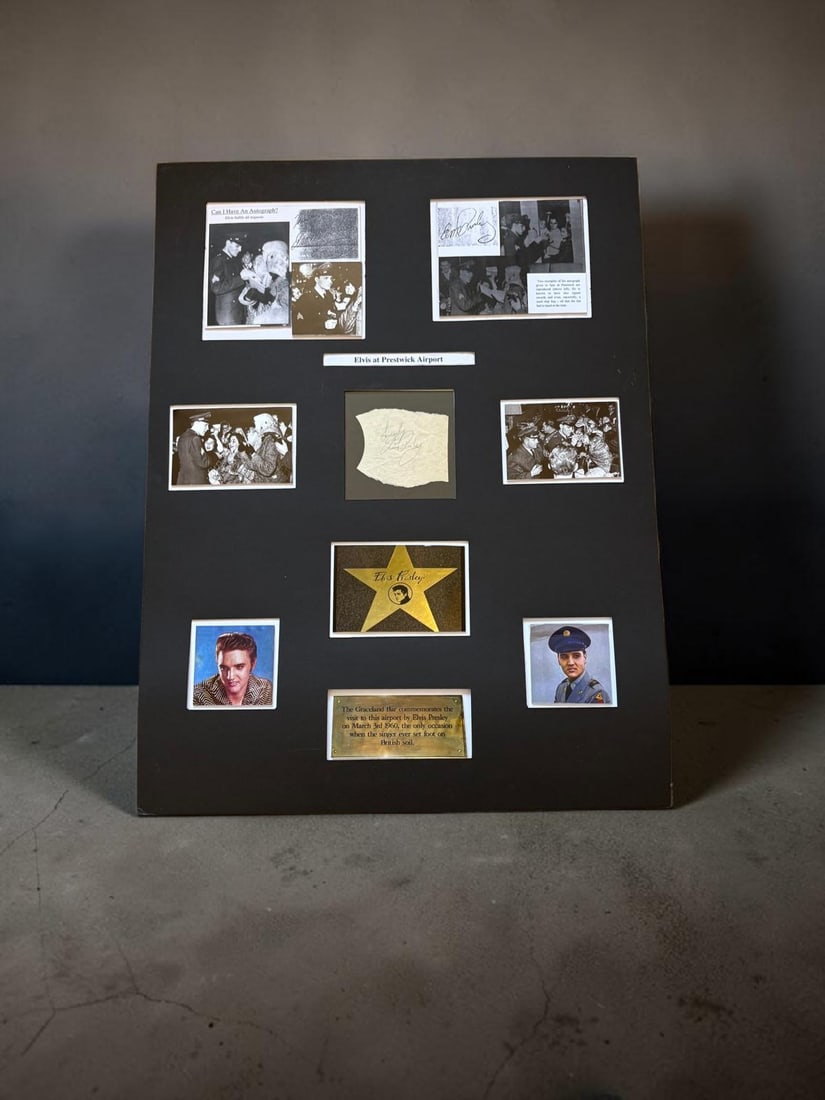 Elvis Presley Signed Cut Only Known UK Example In Display (1 of 2)