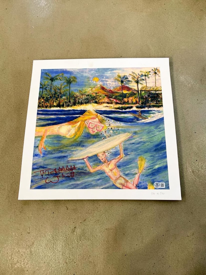 Sex Pistols Signed Offical Lithograph Beckett BAS: This lot is an offical lithograph, autographed by John Lydon and Johnny Rotten of the Sex Pistols. Item comes with Beckett BAS authentication and Beckett Letter. If you wish to upgrade to a third part
