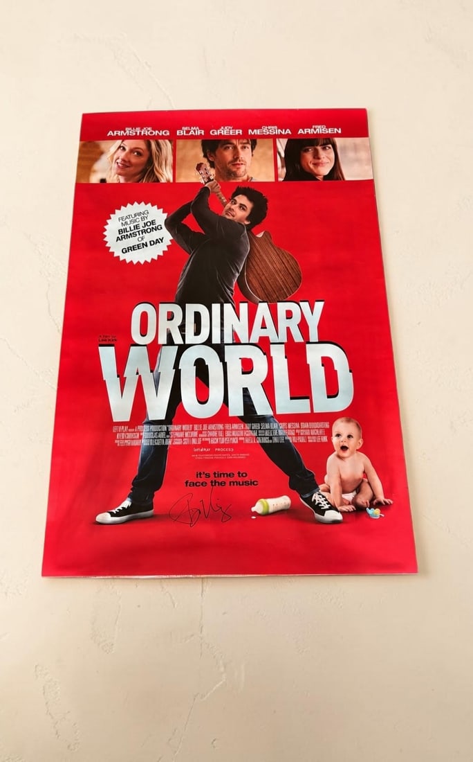 Billy Joe Armstrong Green Day Signed Ordinary World Promotional Poster One Of A Kind Beckett BAS (1 of 2)