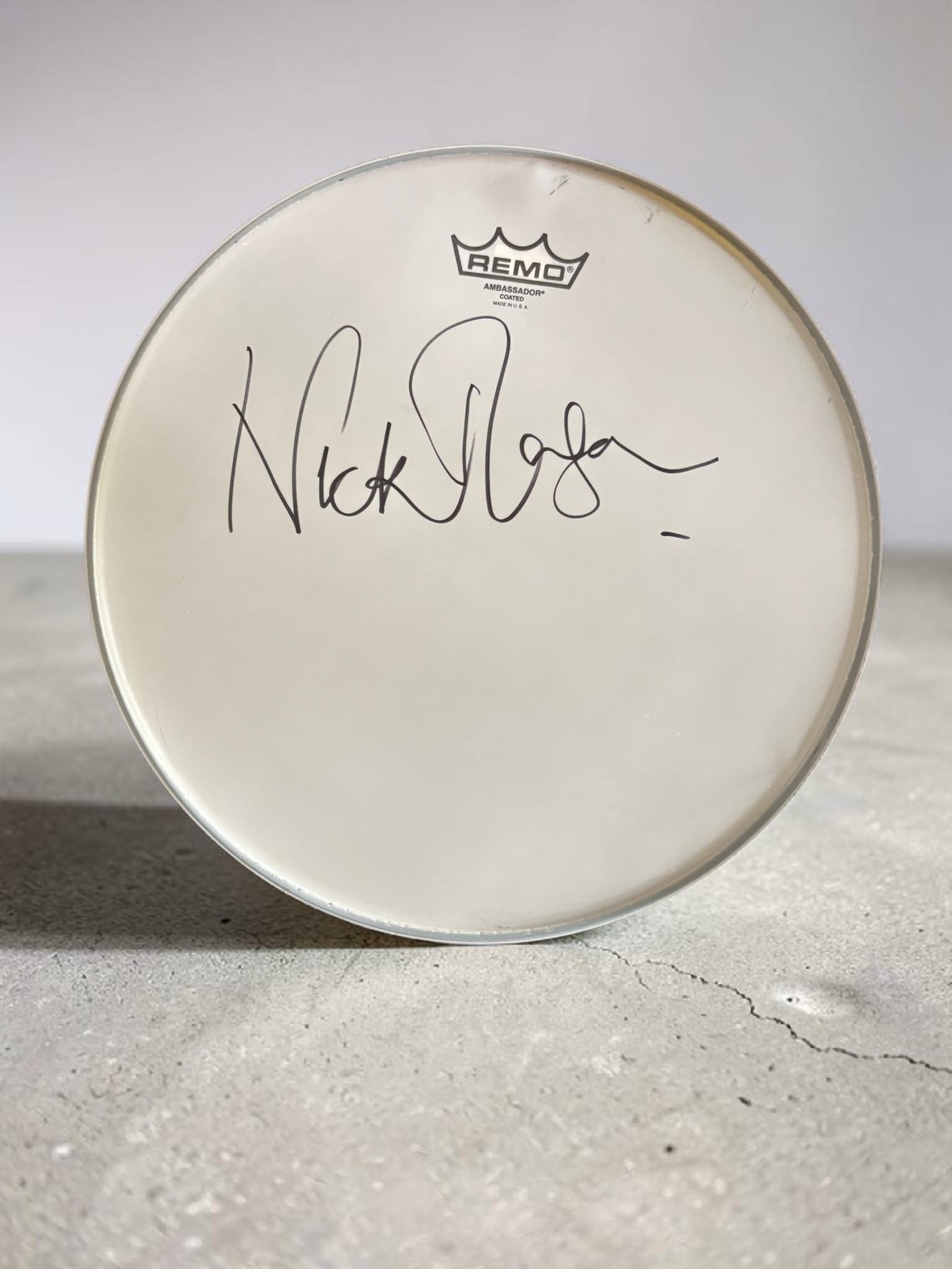 Nick Mason Pink Floyd Signed Remo Drumskin Beckett BAS Authenticated (1 of 2)