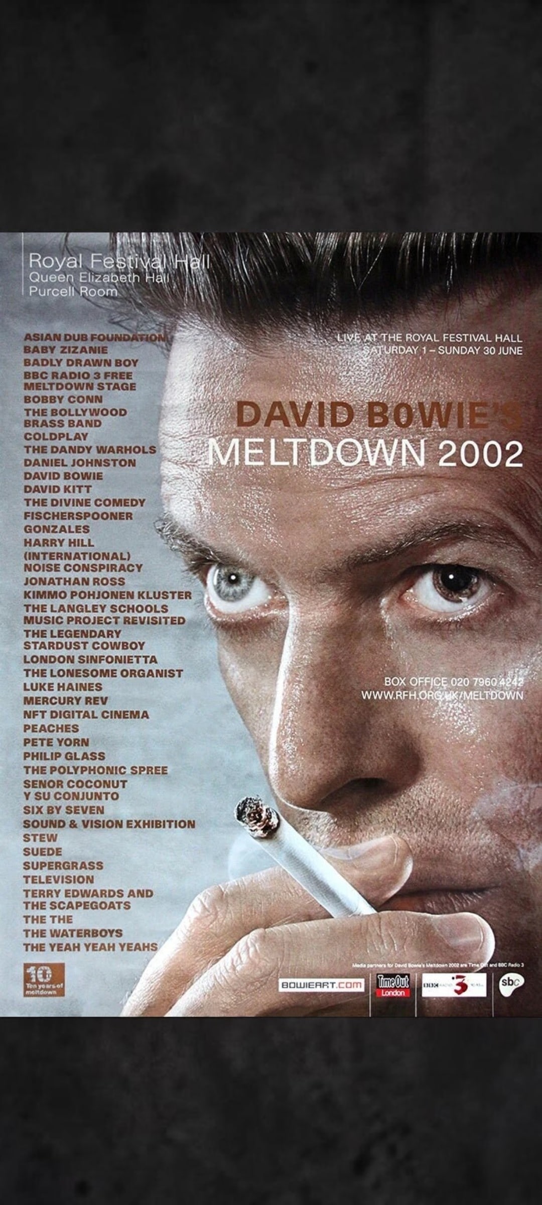 David Bowie Rare Original Promotional Poster: This lot is a 60x40" original (David Bowie) promotional poster in ashdel format for the tour (Meltdown). This poster is extremely rare and collectible. Item comes with COA guaranteeing the item as ori