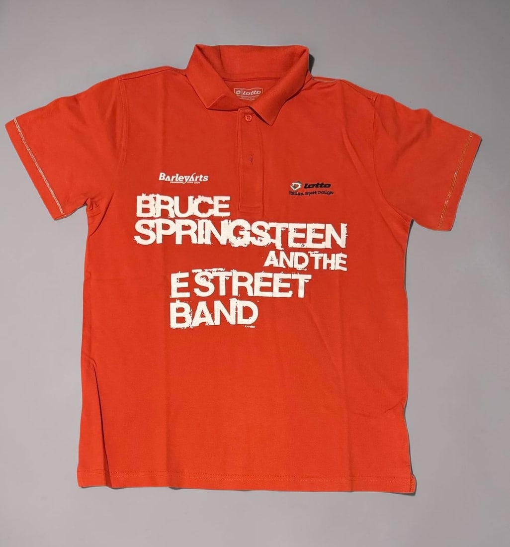Bruce Springsteen And The E Street Band 1990's Italian Security Polo Shirt UnWorn: This lot is a polo shirt issued to security at Bruce Springsteen And The E Street Band Italian Tour in the 1990's. T-shirt is unworn and was not for sale to the general public.