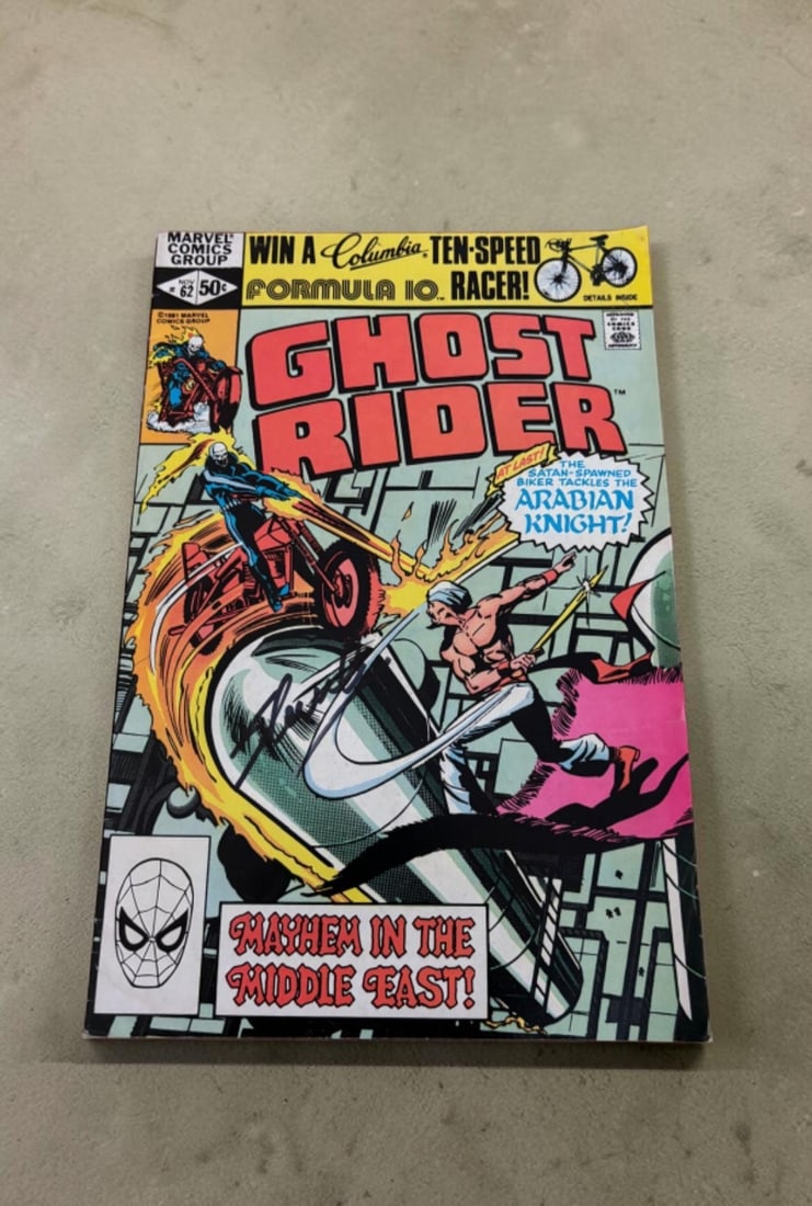 Stan Lee Signed Marvel Magazine: This Lot is a Marvel magazine (Ghost Rider, Mayhem In The Middle East, November), autographed on the front cover of the magazine by Stan Lee. If you wish to upgrade to a third party authentication