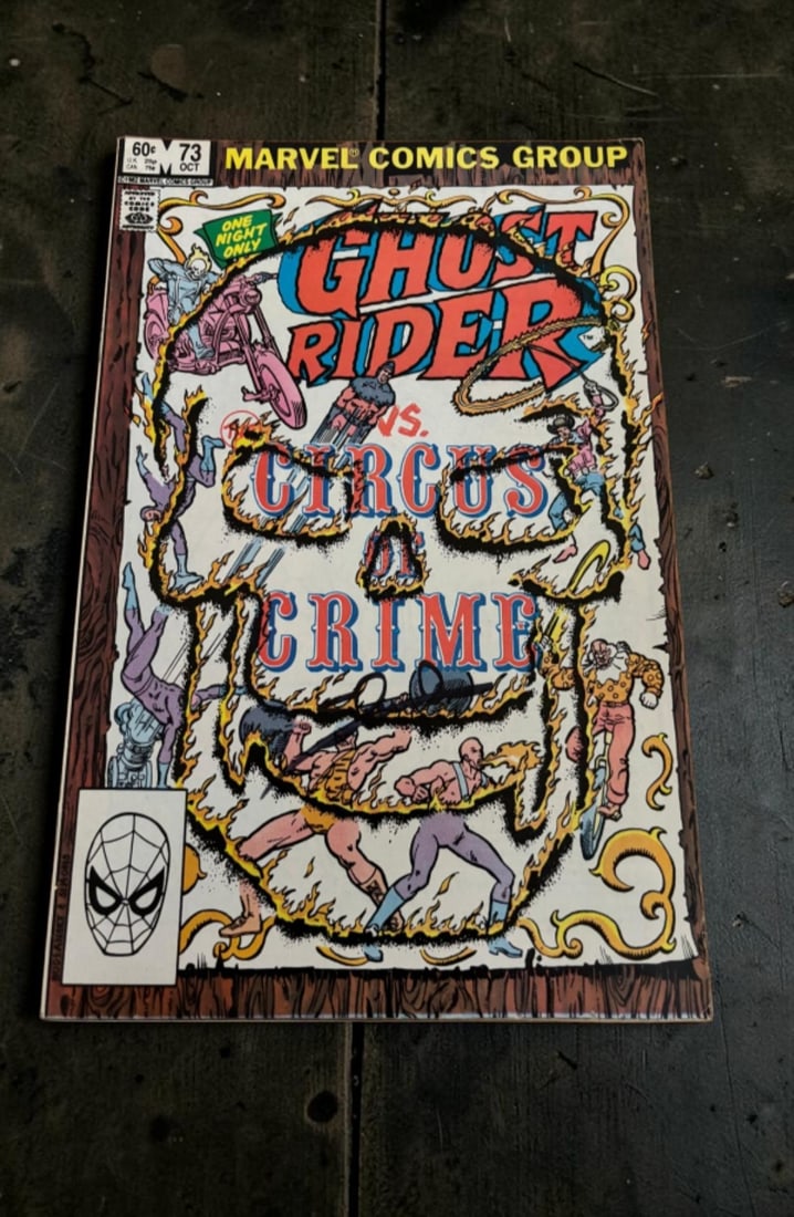 Stan Lee Signed Marvel Magazine: This Lot is a Marvel magazine (Ghost Rider, V's Circus Of Crime, October), autographed on the front cover of the magazine by Stan Lee. If you wish to upgrade to a third party authentication with