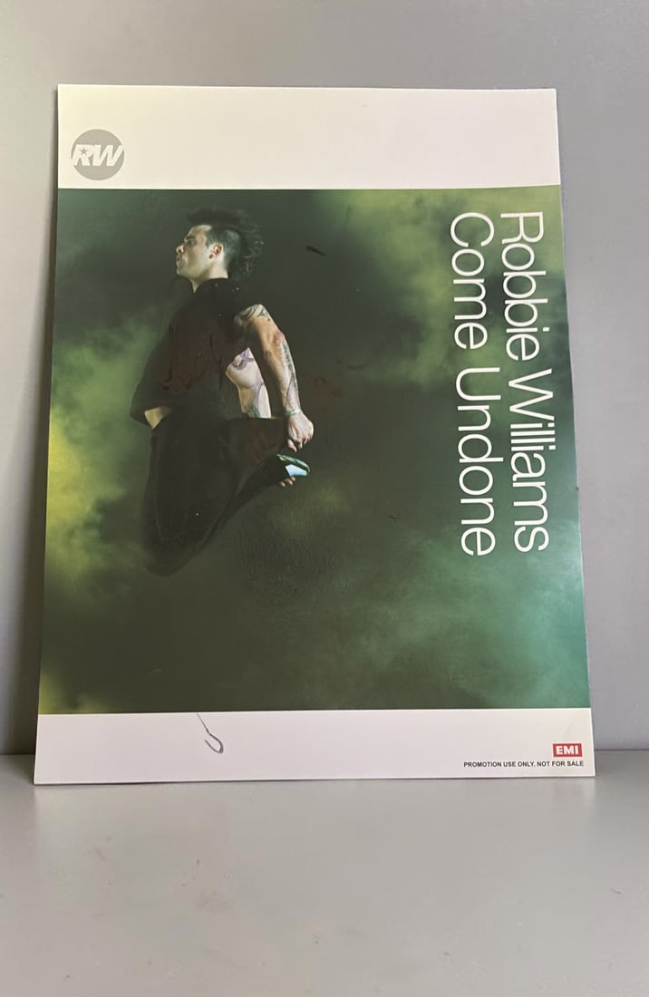 Robbie williams Signed Official Promotional Card (1 of 1)