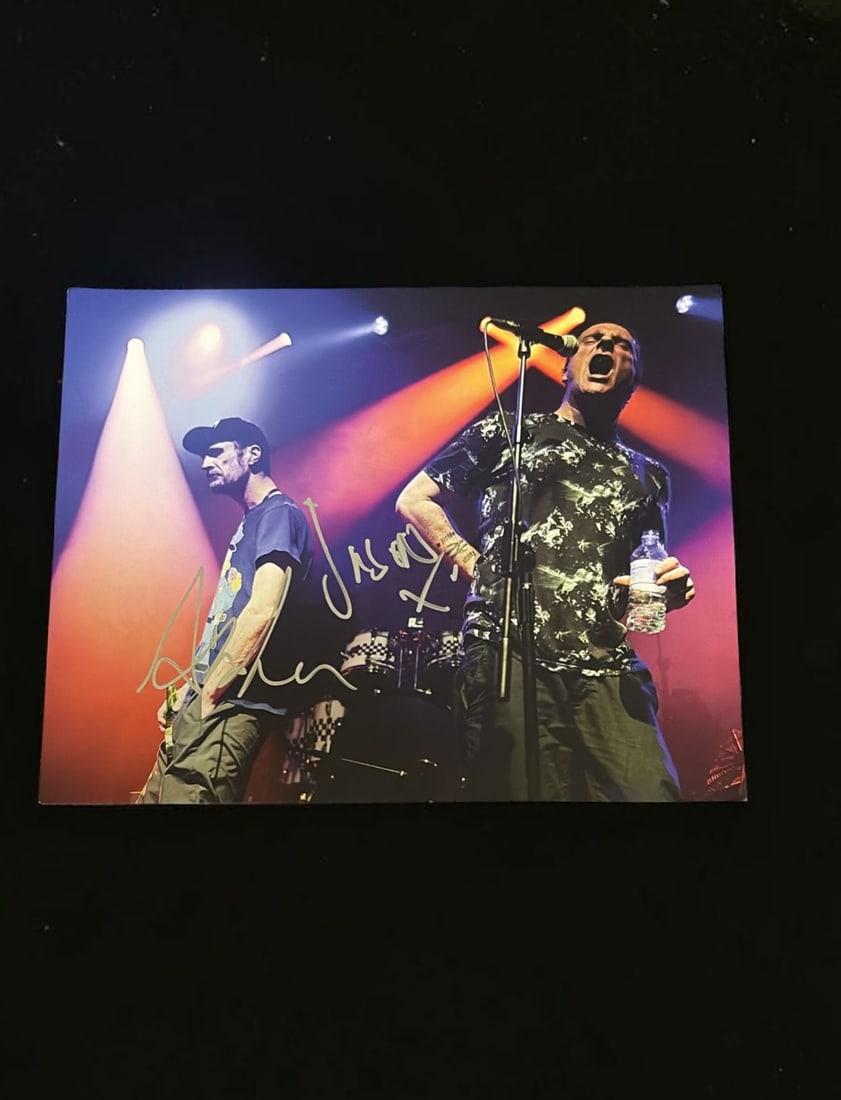 Sleaford Mods Signed Photograph: This lot is a 10x8" photograph, autographed by Jason Williamson and Andrew Fearn of the Sleaford Mods. If you wish to upgrade to a third party authentication with holographic QR code and item