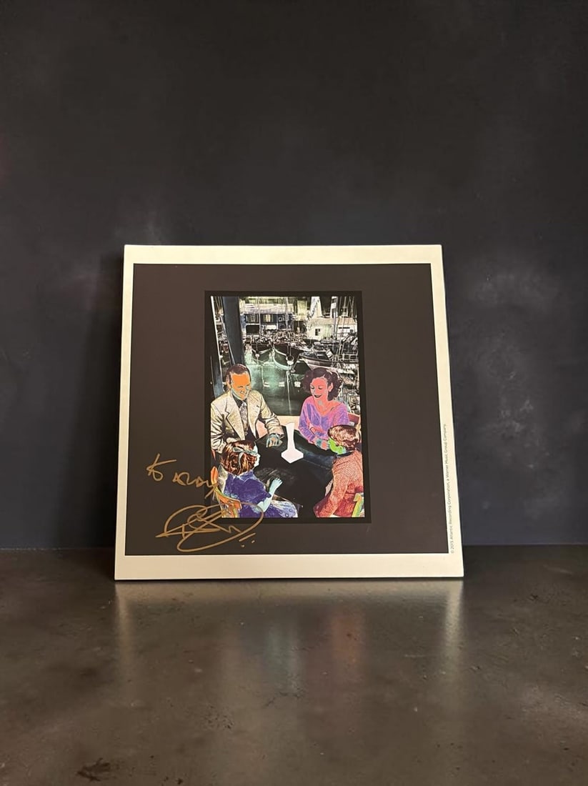 Robert Plant Led Zeppelin Signed Official Art Card: This lot is a 7x7" official art card from the album (Presence), from atlantic records, autographed by Robert Plant of Led Zeppelin. If you wish to upgrade to a third party authentication with