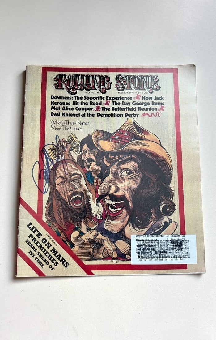 Bob Dylan Signed Rolling Stones Magazine: This lot is a Rolling Stones Magazine (March 29th 1973), autographed on the front of the magazine by Bob Dylan. If you wish to upgrade to a third party authentication with holographic QR code and item