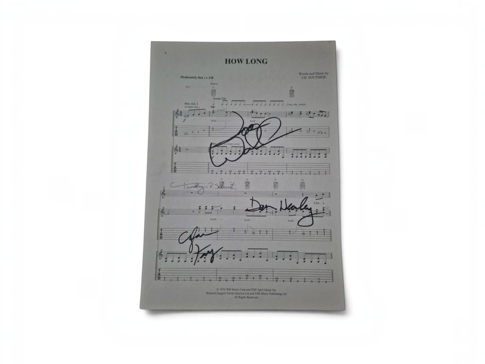 Eagles Signed Sheet Music (1 of 1)