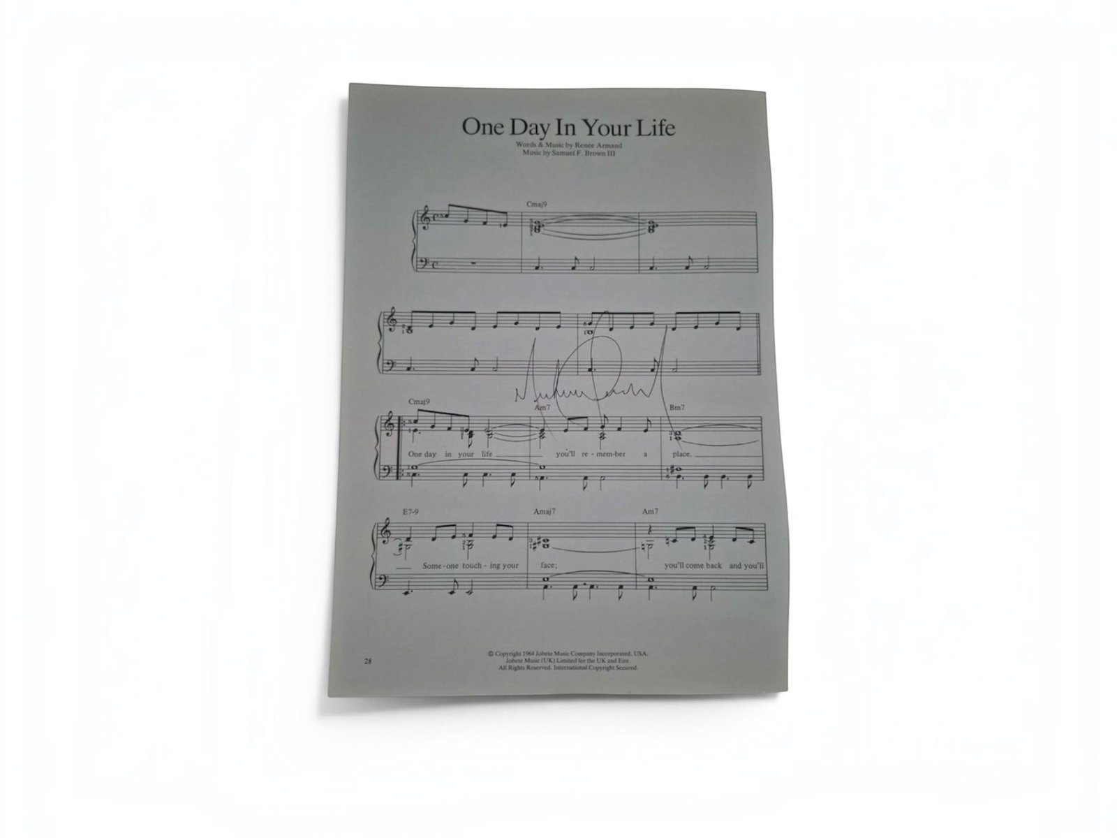 Michael Jackson Signed Sheet Music (1 of 1)