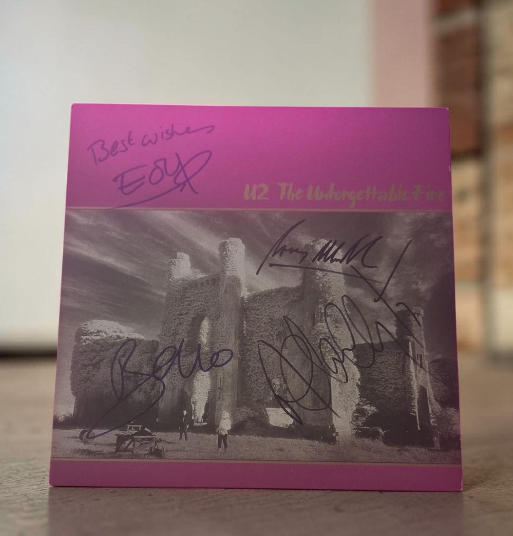 U2 The Unforgettable Fire Signed Vinyl LP (1 of 1)