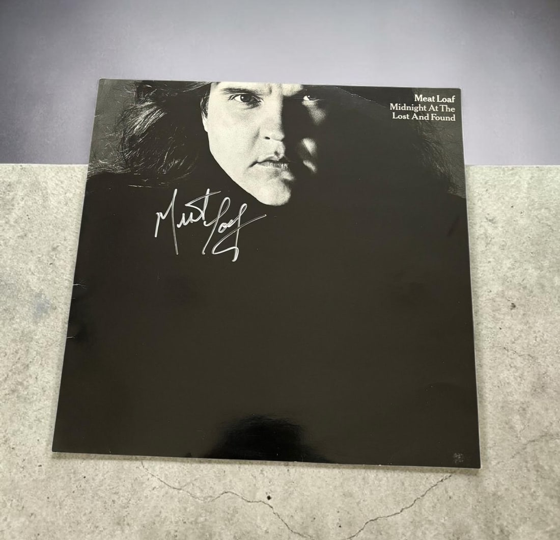 Meatloaf Signed Vinyl LP: This lot is a vinyl LP (Midnight At The Lost And Found), autographed by Meatloaf. If you wish to upgrade to a third party authentication with holographic QR code and item scoring, an additional