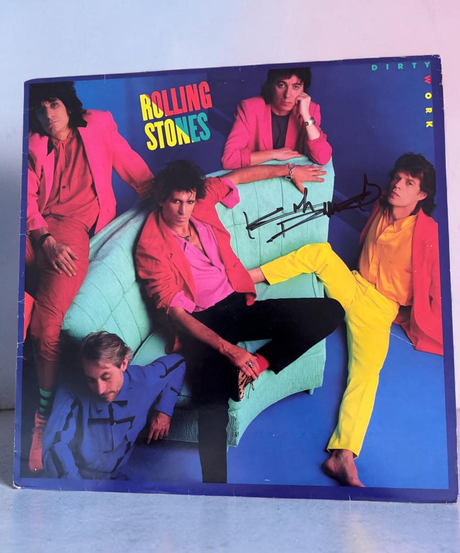 Keith Richards The Rolling Stones Signed Vinyl LP: This lot is a vinyl LP (Dirty Works), autographed by Keith Richards of The Rolling Stones. If you wish to upgrade to a third party authentication with holographic QR code and item scoring, an