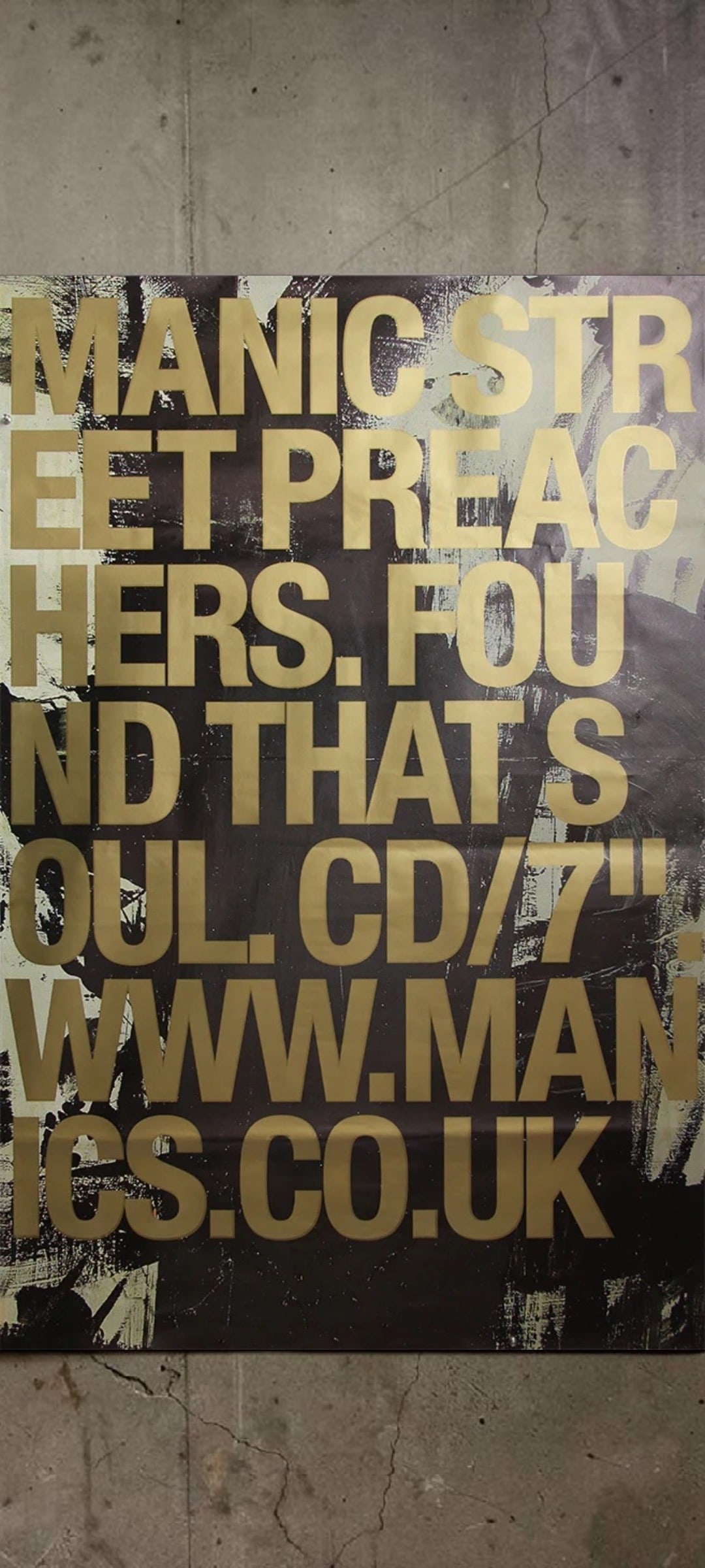 Manic Street Preachers Original Promotional Poster: This lot is a 60x40" original (Manic Street Preachers) litho-printed promotional poster in ashdel format for the single release (Found That Soul). Item comes with COA guaranteeing the item as original