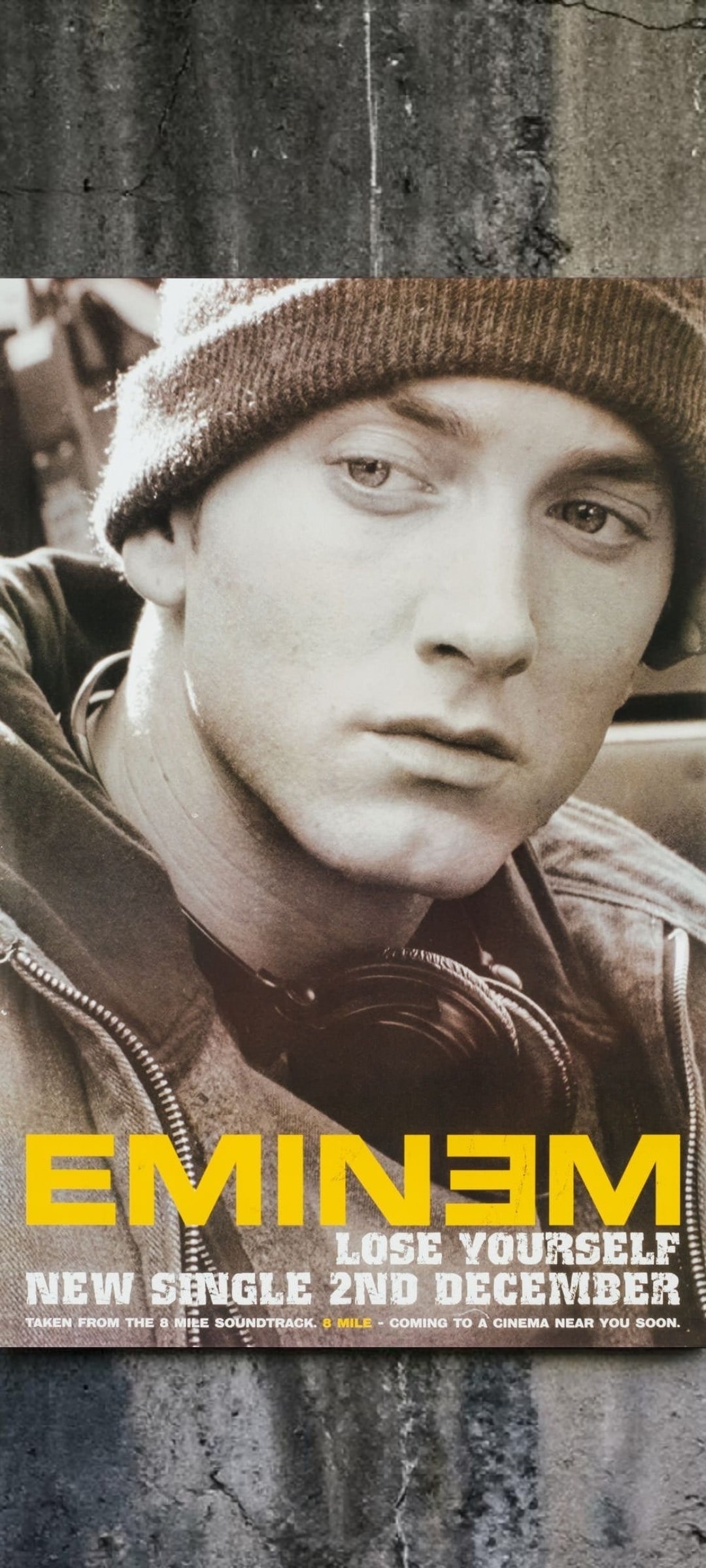 Eminem Original Promotional Poster: This lot is a 30x20" original (Eminem) promotional poster for the single release (Lose Yourself). Item comes with COA guaranteeing the item as original for a lifetime.