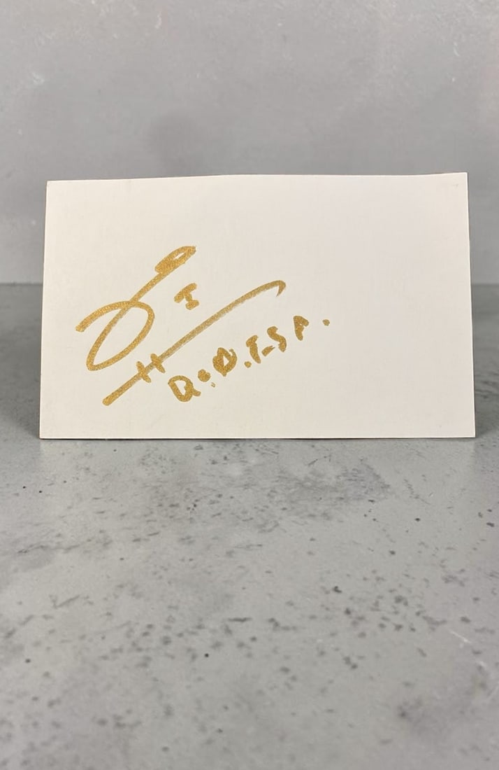 Josh Homme Queens Of The Stone Age Signed Card: This lot is a card, autographed by Josh Homme of Queens Of The Stone Age. If you wish to upgrade to a third party authentication with holographic QR code and item scoring, an additional charge of 30 U