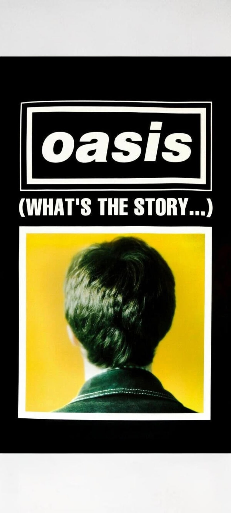 Oasis Original Promotional Poster: This lot is a 30x20" original (Oasis) promotional poster for the album release (What's The Story - Morning Glory?). This is a rare poster in black featuring Noel Gallagher. Item comes with COA guarant
