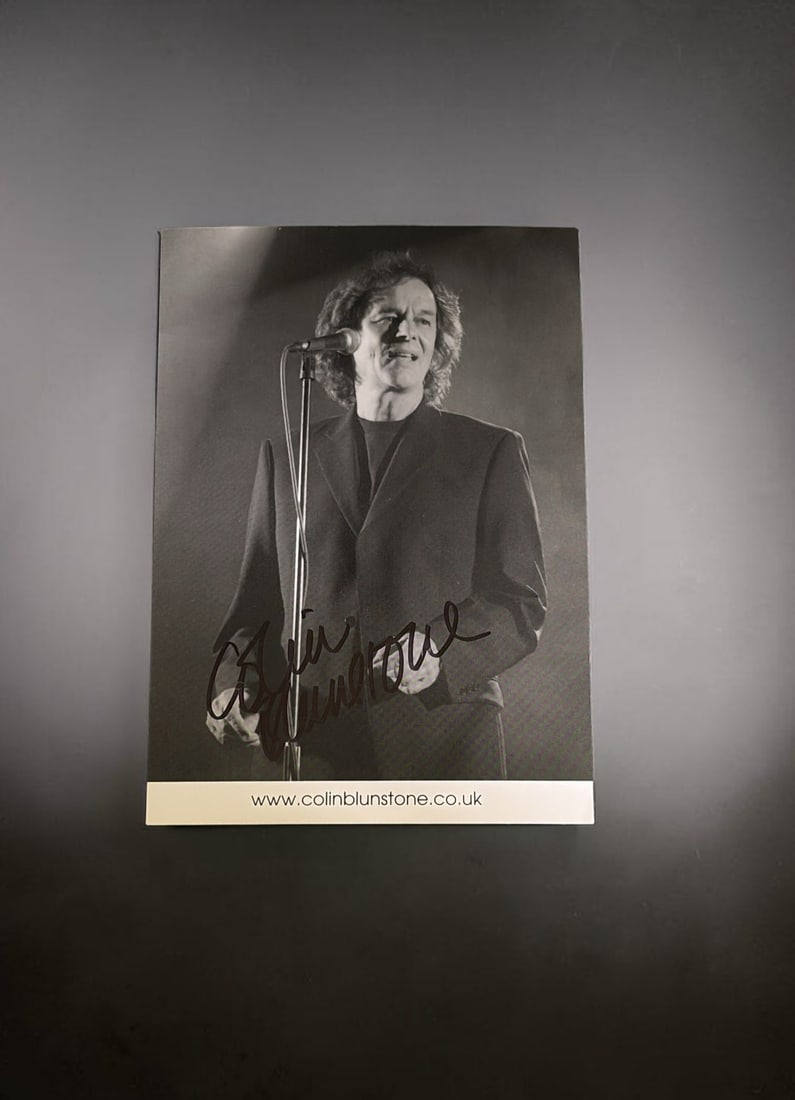 Colin Bluntstone Signed Official Photograph: This lot is an official 5x7" photograph autographed by Colin Blunstone of the Zombies. If you wish to upgrade to a third party authentication with holographic QR code and item scoring, an additional
