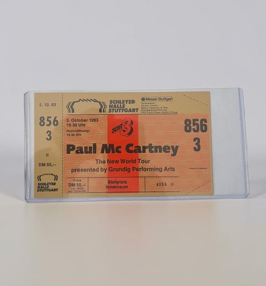 Paul McCartney Unused World Tour Ticket: This lot is Paul McCartney World Tour 1982 ticket. Item comes with certificate of authenticity.