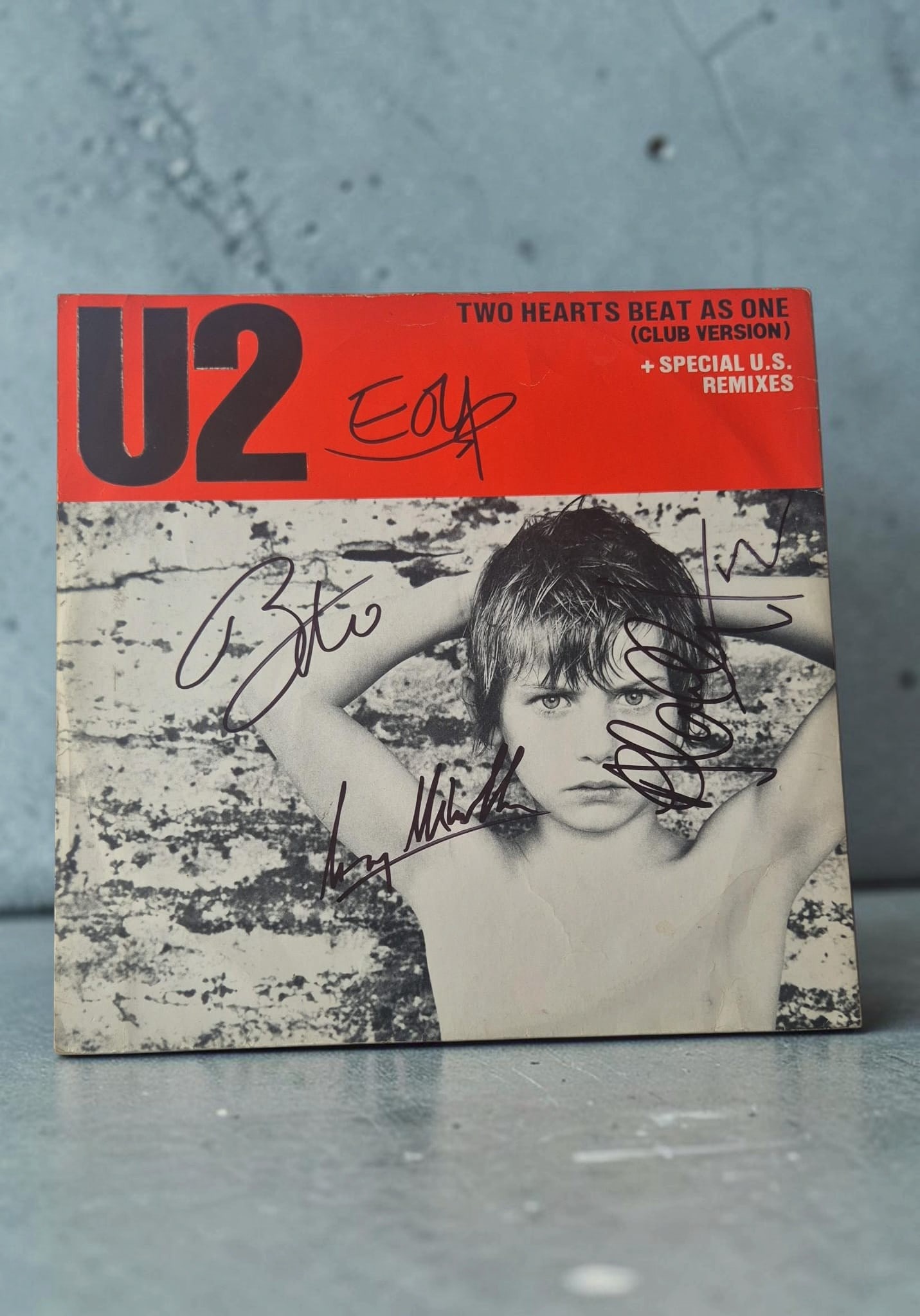 U2 Signed Two Hearts Beat As One Signed 12" Vinyl (1 of 1)