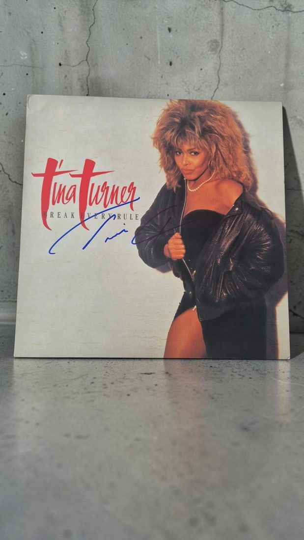 Tina Turner Break Every Rule Signed Vinyl LP: This lot is a vinyl LP (Break Every Rule), autographed by Tina Turner. If you wish to upgrade to a third party authentication with holographic QR code and item scoring, an additional charge of 30 Uk P