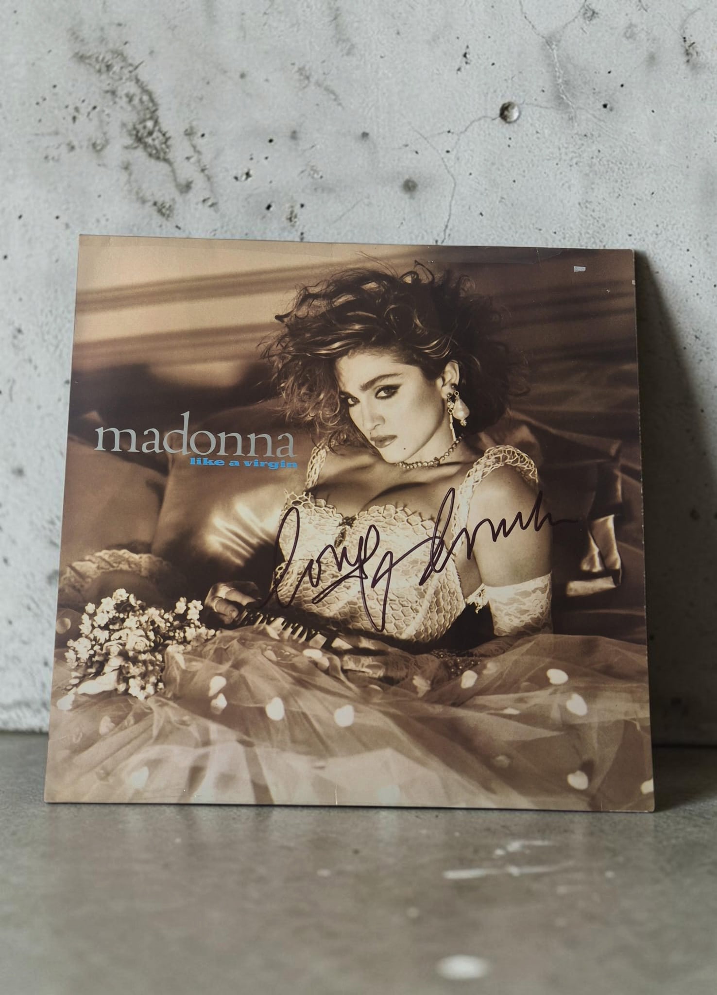 Madonna Like A Virgin Signed Vinyl LP: This lot is a vinyl LP (Like A virgin), autographed by Madonna. If you wish to upgrade to a third party authentication with holographic QR code and item scoring, an additional charge of 30 Uk Pound wo